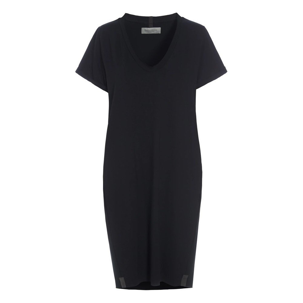 Henriette Steffensen V Neck Jersey Dress Womens One Size Black Excellent Relaxed
